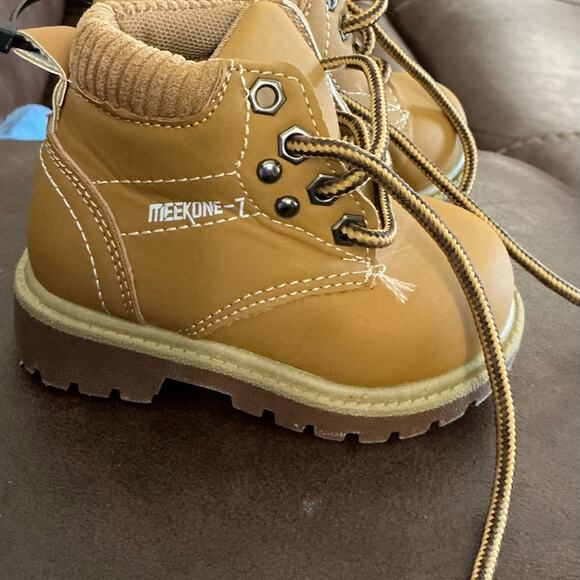 Toddler Hiking Boots EU 21 US 5 Brown Lace Up Unisex Kids Work Boots - Picture 2 of 4